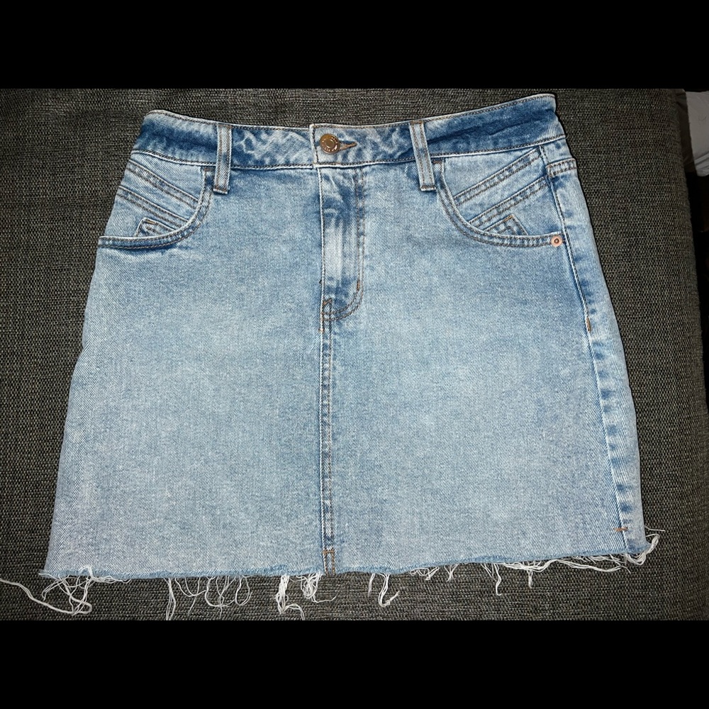 Light Washed Denim Skirt